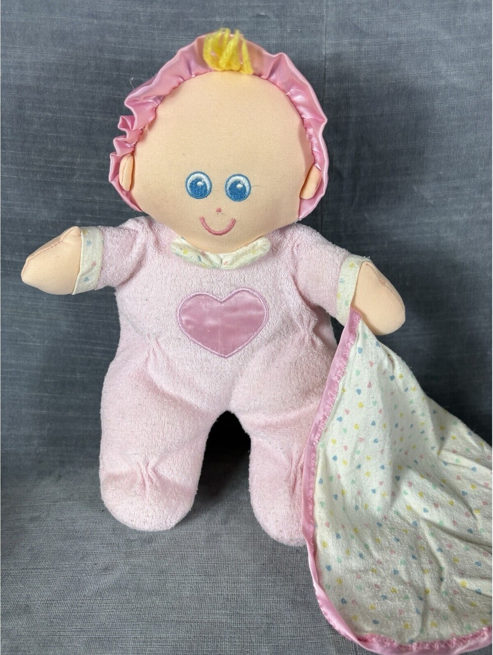 Vintage Little Tikes Plush Doll Soft Friend Blanket Baby Lovey Pink Terry Cloth